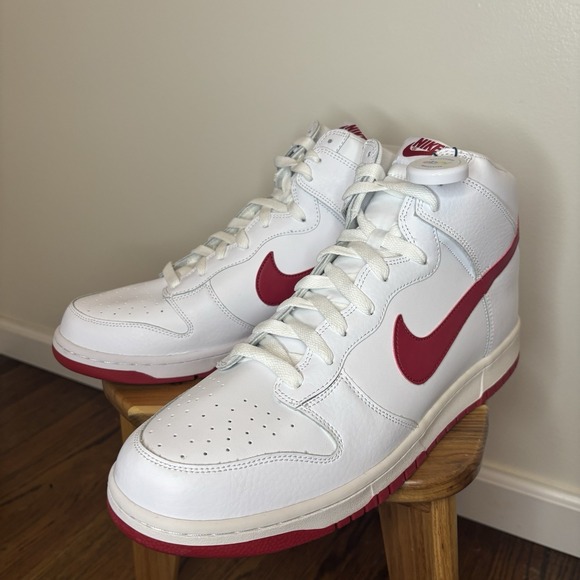 Nike Dunk Hi Men's Size 14 White/Gym Red Sneakers Shoes Authentic  904233-102 - Picture 2 of 8